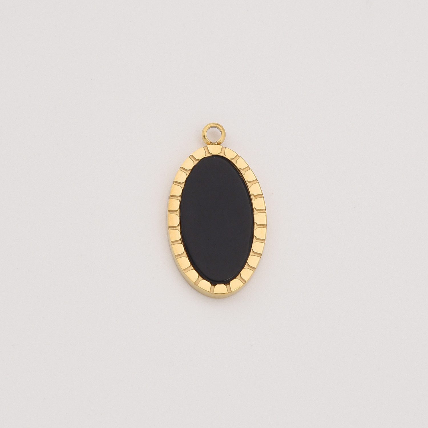 Gold Filled Oval Gemstone Charm, Stainless Steel Malachite Black Onyx Pendant for DIY Necklace Bracelet Jewelry Making, Gift for Her, SCP086 - Image 5