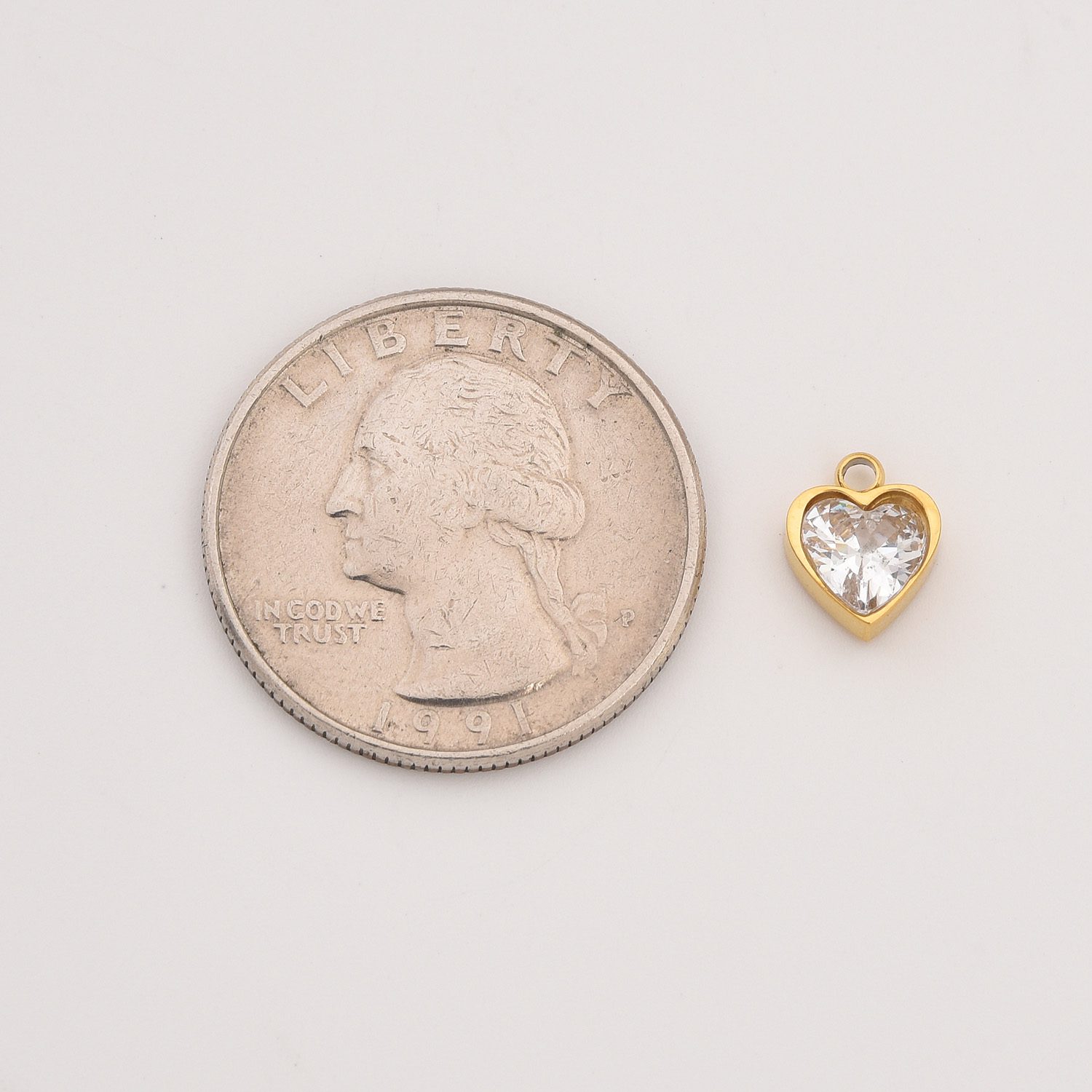 Gold Filled Heart Charm, Stainless Steel CZ Heart Pendant for DIY Necklace Bracelet Jewelry Making, Elegant Valentine Gift for Women, SCP115 - Image 5