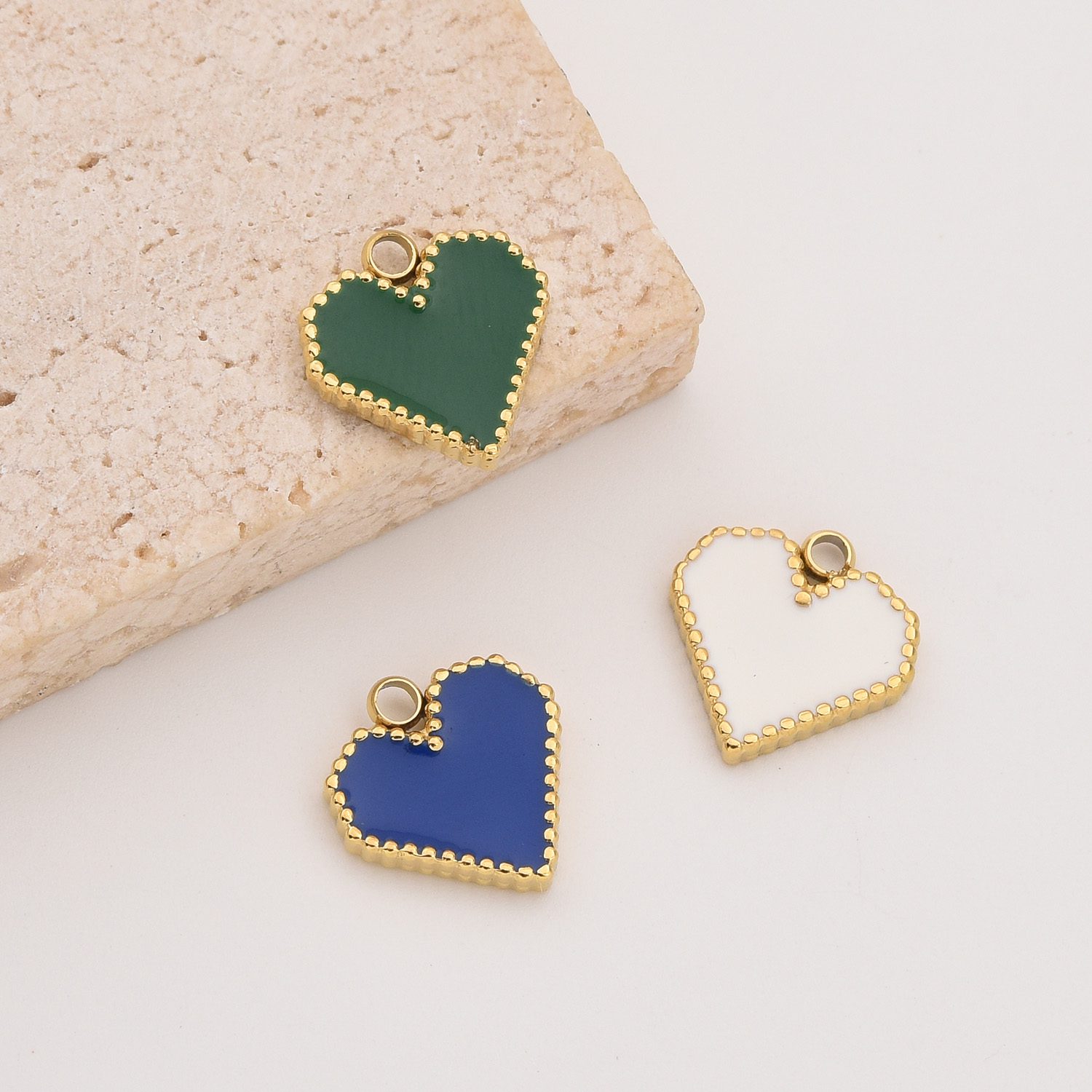 Gold Filled Enamel Heart Charm, Colorful Heart Pendant in Stainless Steel for DIY Necklace Bracelet Jewelry Making, Gift for Women, SCP116 - Image 3