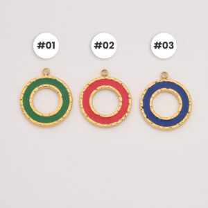 Gold Filled Enamel Open Circle Charm, Stainless Steel Colorful Donut Pendant for DIY Necklace Bracelet Jewelry Making, Gift for Her, SCP117