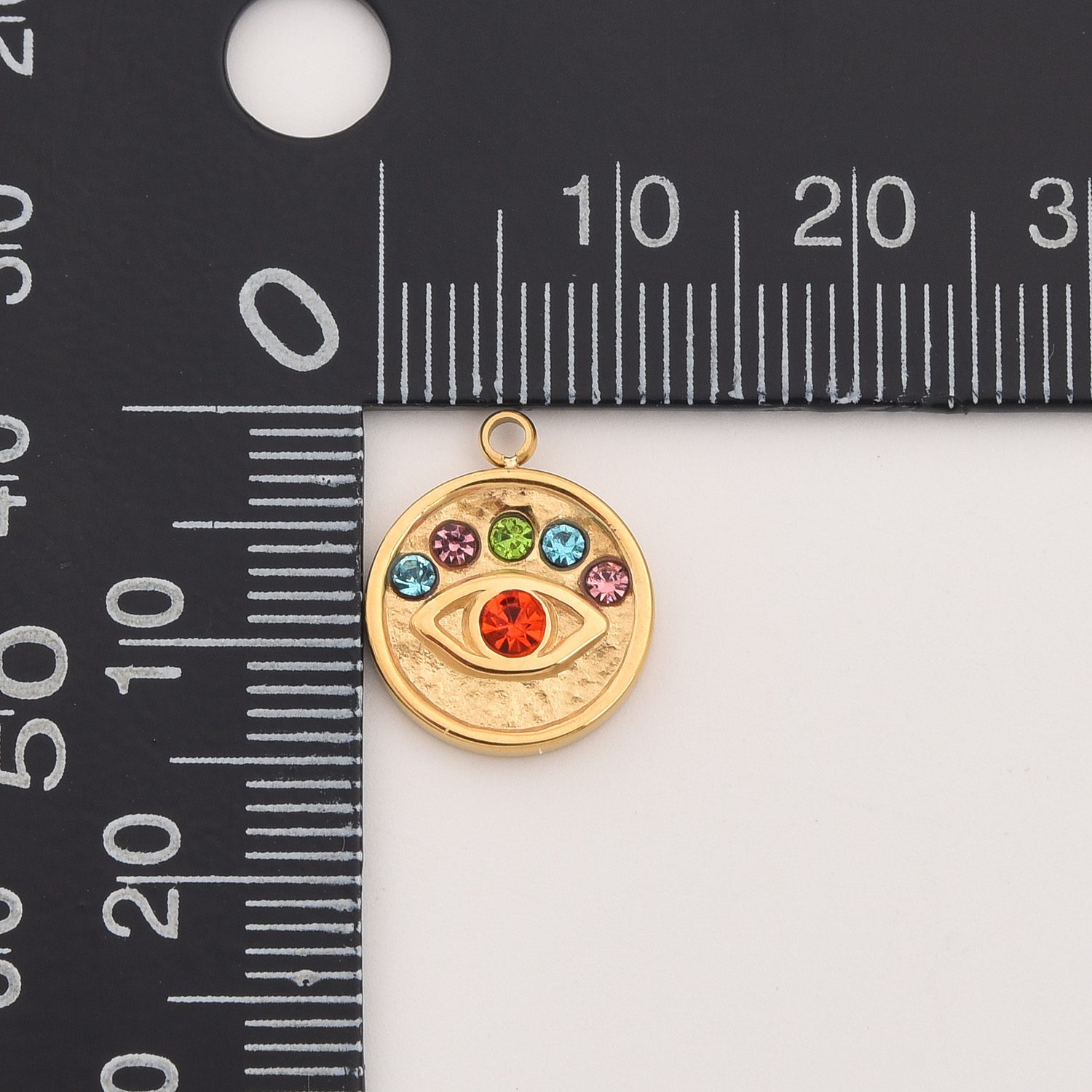 Gold Filled Evil Eye CZ Charm, Colorful Gemstone Pendant in Stainless Steel for DIY Necklace Bracelet Jewelry Making, Gift for Her, SCP139 - Image 4