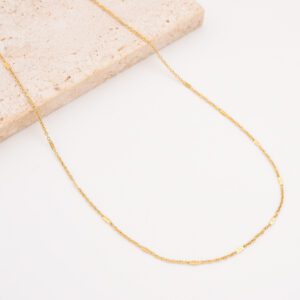 Gold Filled Flat Cable Chain Necklace, Adjustable Chain, Stainless Steel Layering Jewelry, DIY Necklace Bracelet Jewelry Making, SNL003