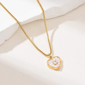 Gold Filled Heart Pendant Necklace, Minimalist Stainless Steel Chain, Dainty Layering Jewelry, Romantic Gift for Her, Handmade, SNL056