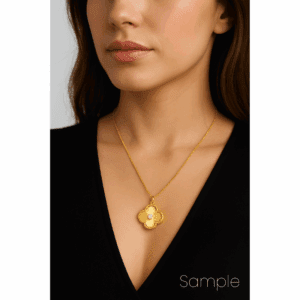 Gold Filled Clover Charm with White Stone, Dainty Floral Pendant, Elegant Gold Jewelry for Necklace Bracelet Making, Gift for Her, CP2092