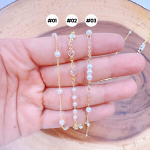 Gold Filled MOP Beaded Chain by the Foot, Dainty Mother of Pearl Rosary Chain for DIY Necklace Bracelet Jewelry Making, Gift for Her, CH347