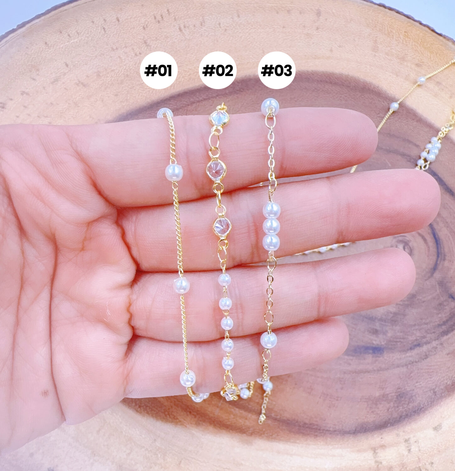 Gold Filled MOP Beaded Chain by the Foot, Dainty Mother of Pearl Rosary Chain for DIY Necklace Bracelet Jewelry Making, Gift for Her, CH347