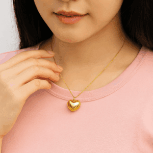 Gold Filled Puffy Heart Charm, Smooth Dome Pendant for DIY Necklace Bracelet Jewelry Making, Minimalist Polished Love Charm Gift, CP2073