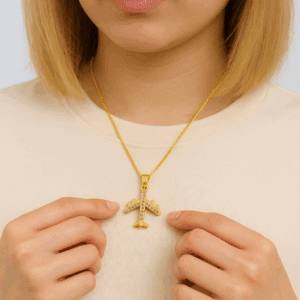 Gold Filled Airplane Charm, Crystal Jet Pendant in Gold and Silver Tone for DIY Necklace Bracelet Jewelry Making, Travel Gift Idea, CP2088