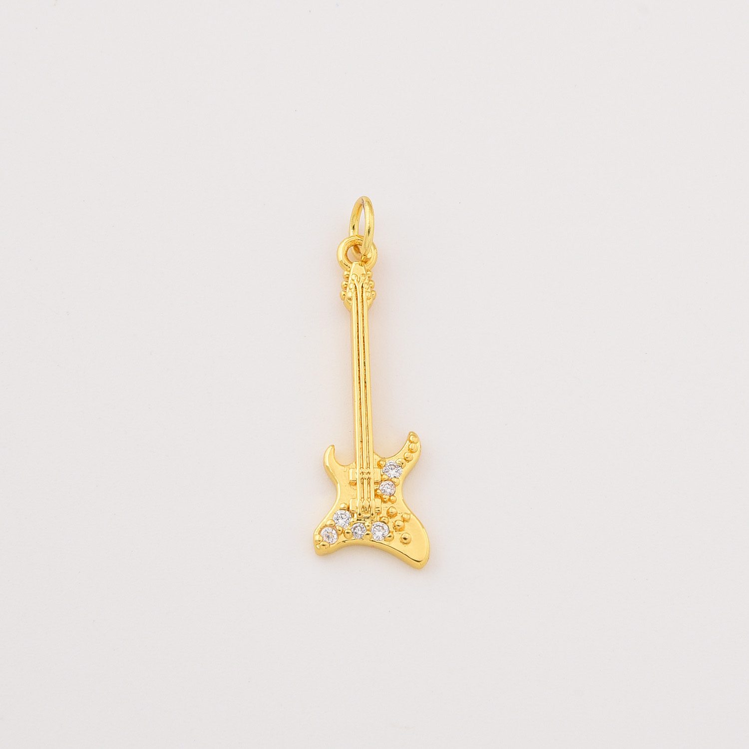 Gold Filled Electric Guitar Charm, Music Instrument Pendant for DIY Necklace Bracelet Jewelry Making, Rock Band Gift for Music Lover, CP2288