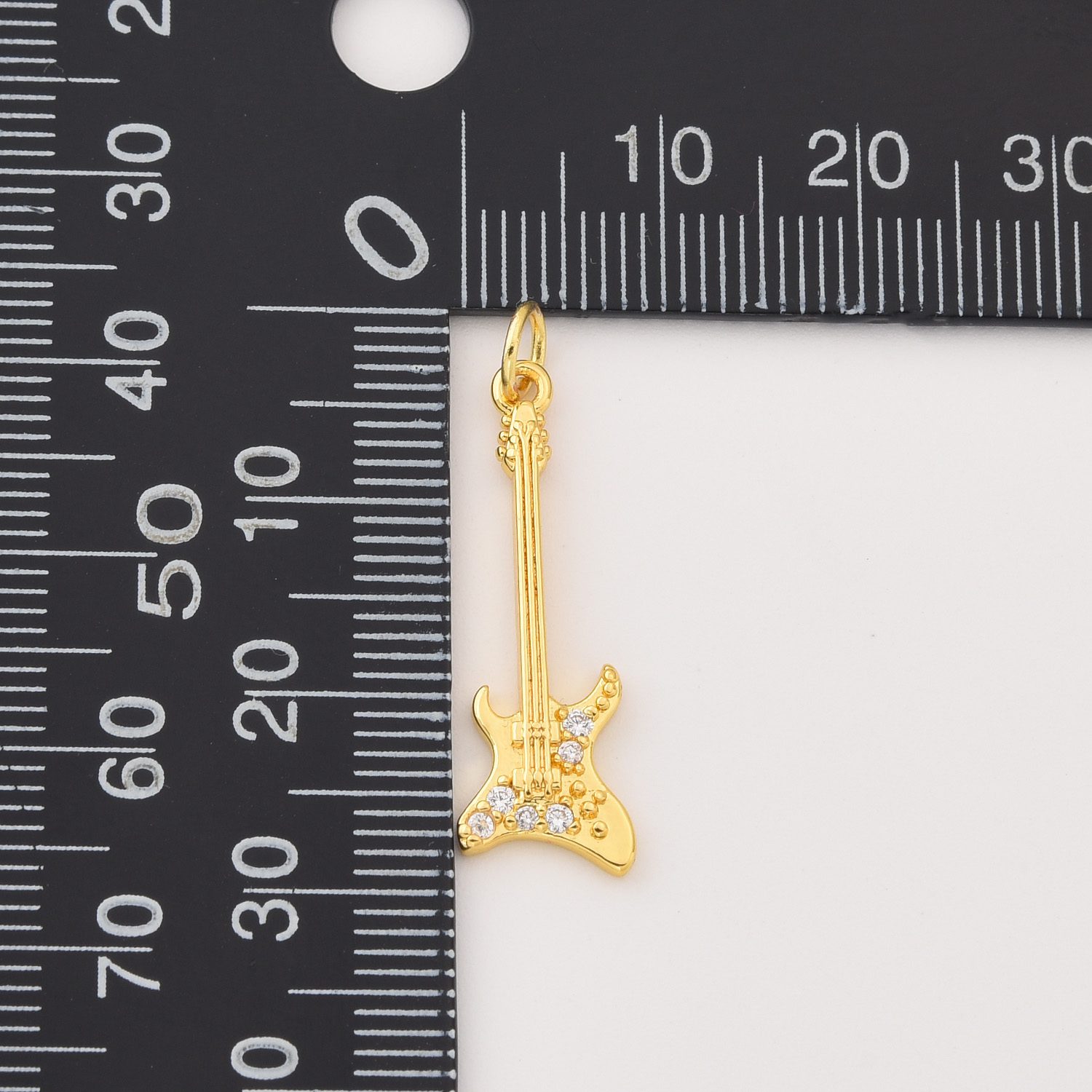 Gold Filled Electric Guitar Charm, Music Instrument Pendant for DIY Necklace Bracelet Jewelry Making, Rock Band Gift for Music Lover, CP2288 - Image 3