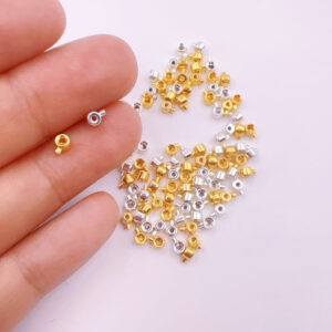 Gold Filled Crimp Beads, Wire End Beads, Round End Beads for Bracelet Necklace Jewelry Making, High Quality DIY Supply, 5PCS Bulk, DIY014