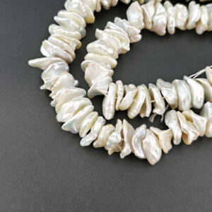 Keishi Corn Flake Freshwater Pearl • 12-14mm Center Drill Loose Beads • Organic Natural Jewelry Making Supplies, Unique Designer Gift FWP078