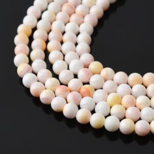 4mm Pink Mother of Pearl Beads Round Shell Gemstone Strand for Jewelry Making Natural MOP Beads 15.5 Inches FWP086