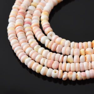 3x4mm Pink Mother of Pearl Rondelle Beads Natural Shell Gemstone Strand for Jewelry Making 15.5 Inches MOP Beads FWP087