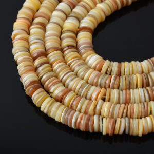 8-9mm Heishi Mother of Pearl Coin Beads - Natural MOP Shell Gemstone 15.5" Full Strand Jewelry Supplies Beading Gift FWP096