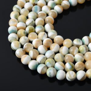 8mm High Quality Mother of Pearl Round Beads Natural Shell Gemstone Strand for Jewelry Making MOP Beads 15.5 Inches Strand FWP105