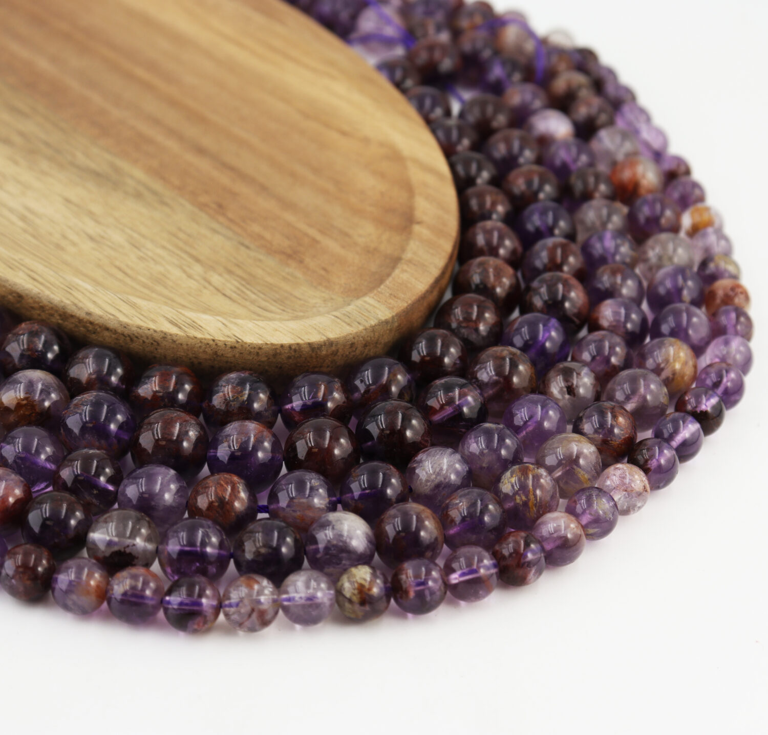 Super Seven 15.5" Full Strand 6‑12mm Round Smooth Beads Healing Crystal 7 Chakra Metaphysical DIY Jewelry Supplies GRN001 - Image 4