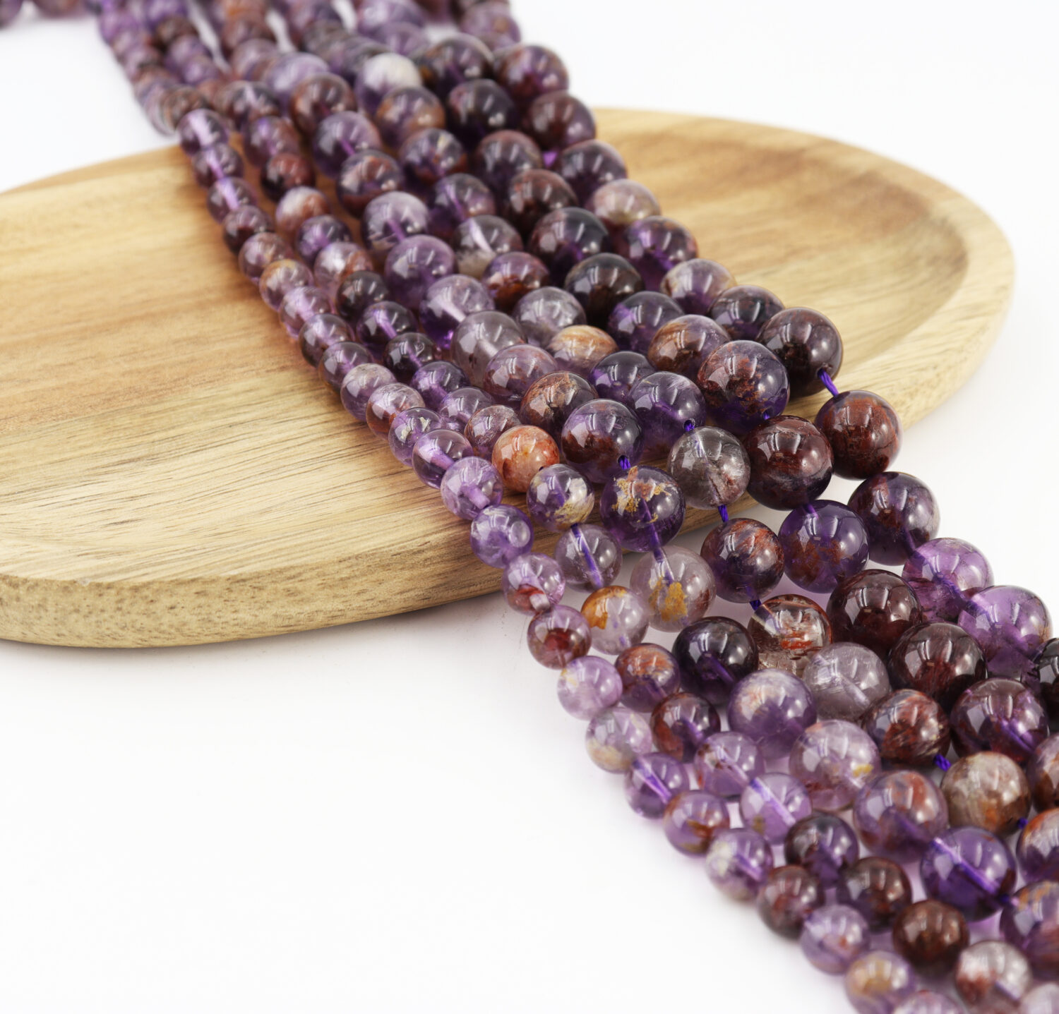 Super Seven 15.5" Full Strand 6‑12mm Round Smooth Beads Healing Crystal 7 Chakra Metaphysical DIY Jewelry Supplies GRN001 - Image 10