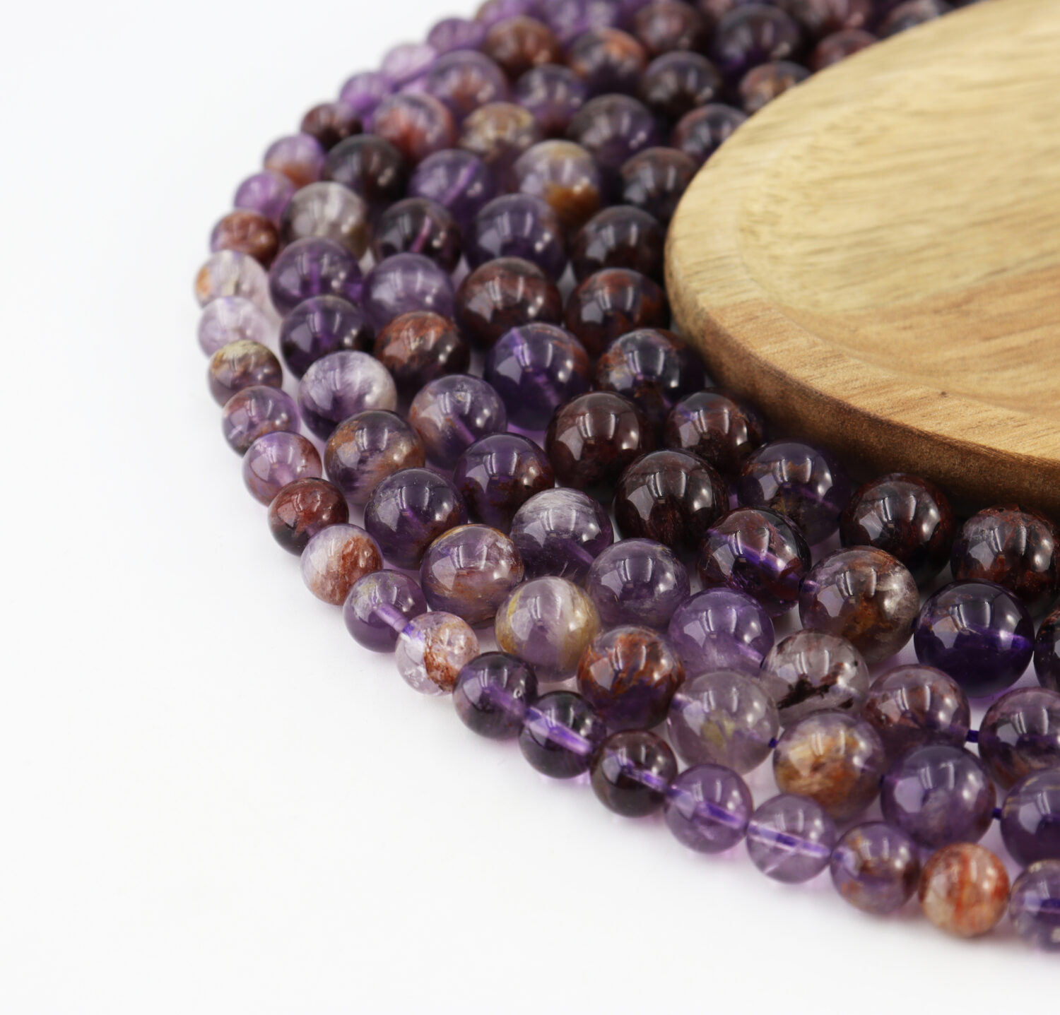 Super Seven 15.5" Full Strand 6‑12mm Round Smooth Beads Healing Crystal 7 Chakra Metaphysical DIY Jewelry Supplies GRN001 - Image 7