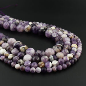 Matte Sage Amethyst Gemstone Beads 15.5" Full Strand Round Smooth 6mm 8mm 10mm 12mm Healing Energy Jewelry Making Crystal Supplies GRN005