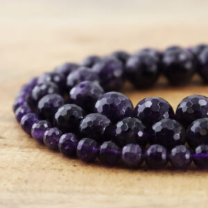 Premium Quality Grade AAA Natural Faceted Amethyst Gemstone Beads 15.5" Full Strand Round 6mm 8mm 10mm 12mm Jewelry Making Supplies GRN011