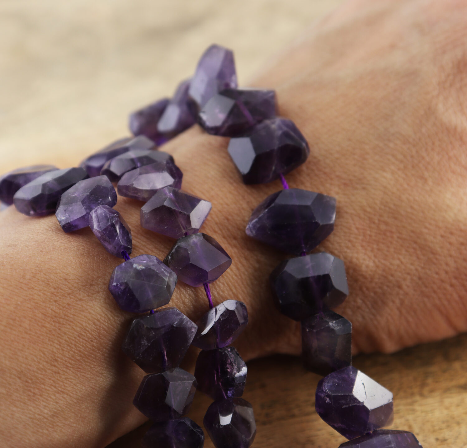 Natural Amethyst Nugget Beads Faceted Gemstone 12x16mm 14x18mm Large Full Strand Jewelry Making Healing Crystal Gift GRN018 - Image 6