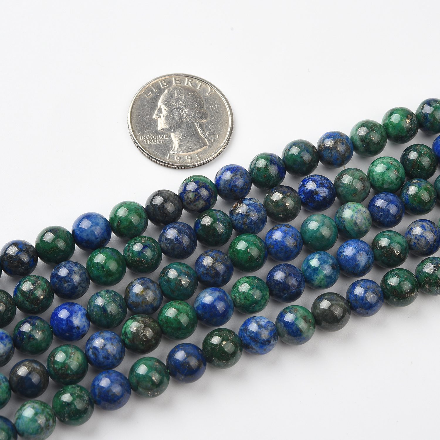 Blue Green Lapis Lazuli & Azurite Beads Natural Gemstone Round 4mm 6mm 8mm 10mm Smooth Strand for Jewelry DIY GRN583 - Image 4