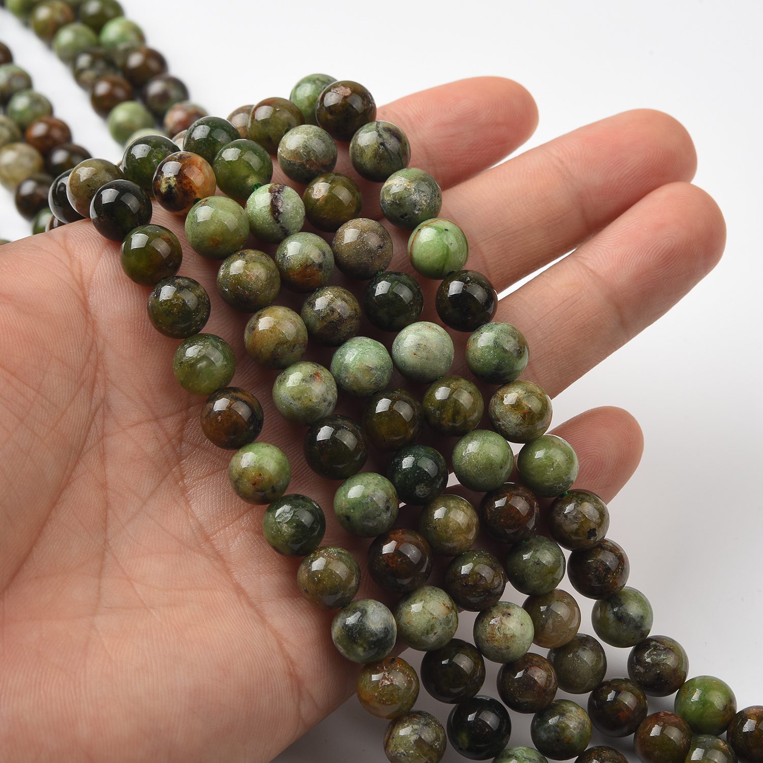 African Green Opal Beads Natural Gemstone Round 4mm 6mm 8mm 10mm Smooth Strand for DIY Jewelry & Craft GRN587 - Image 2