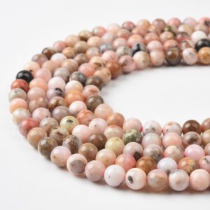 AAA Pink Opal Beads Natural Gemstone Round 6mm 8mm 10mm Smooth Strand for DIY Jewelry Making & Craft GRN589