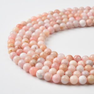 AAA Pink Opal Beads Natural Rose Opal Round 6mm Smooth Gemstone Strand for Jewelry Making & Craft Design Supplies GRN591