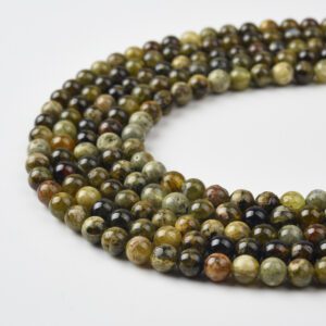 AAA Green Garnet Beads Natural Gemstone Round 6mm 8mm Smooth Polished Strand for Bracelet & Necklace Jewelry Making GRN592