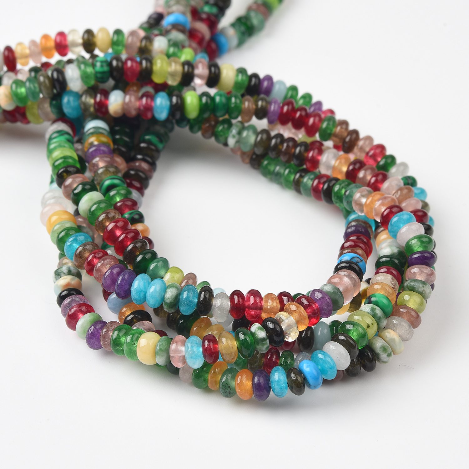 Natural Mixed Stone Gemstone Beads 4x2MM Multicolor Rondelle AAA Quality Loose Beads For DIY Jewelry Making 15.5" Full Strand GRN595 - Image 3