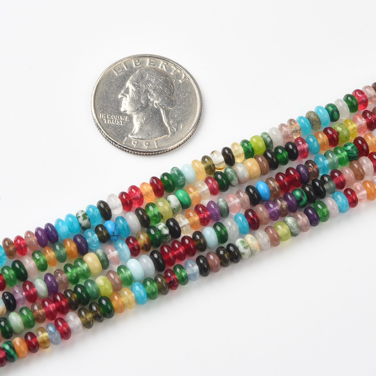 Natural Mixed Stone Gemstone Beads 4x2MM Multicolor Rondelle AAA Quality Loose Beads For DIY Jewelry Making 15.5" Full Strand GRN595 - Image 4