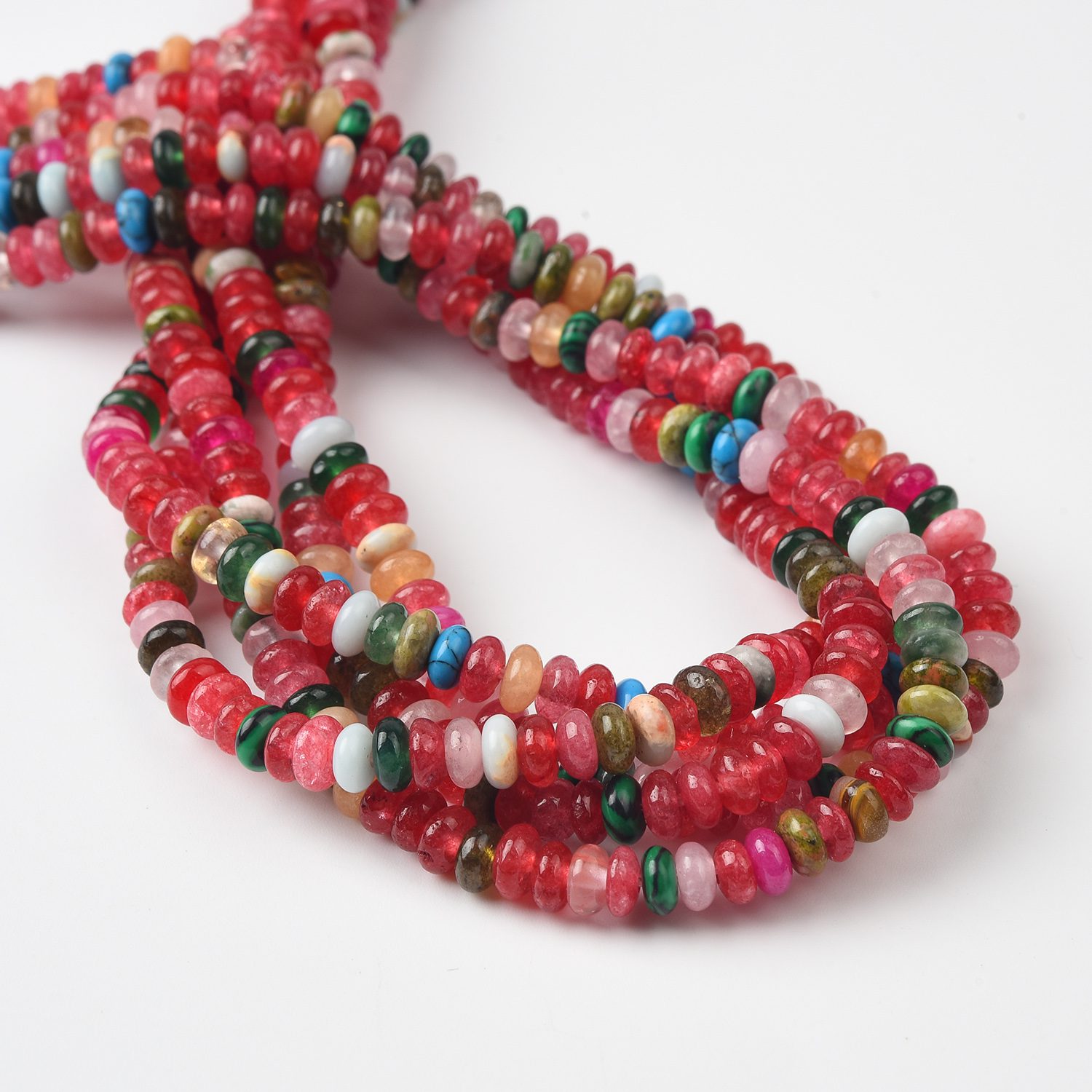 Multicolor Rondelle Mixed Stone Gemstone Beads 4x2MM Natural AAA Quality Loose Beads For DIY Jewelry Making 15.5" Full Strand GRN596 - Image 3