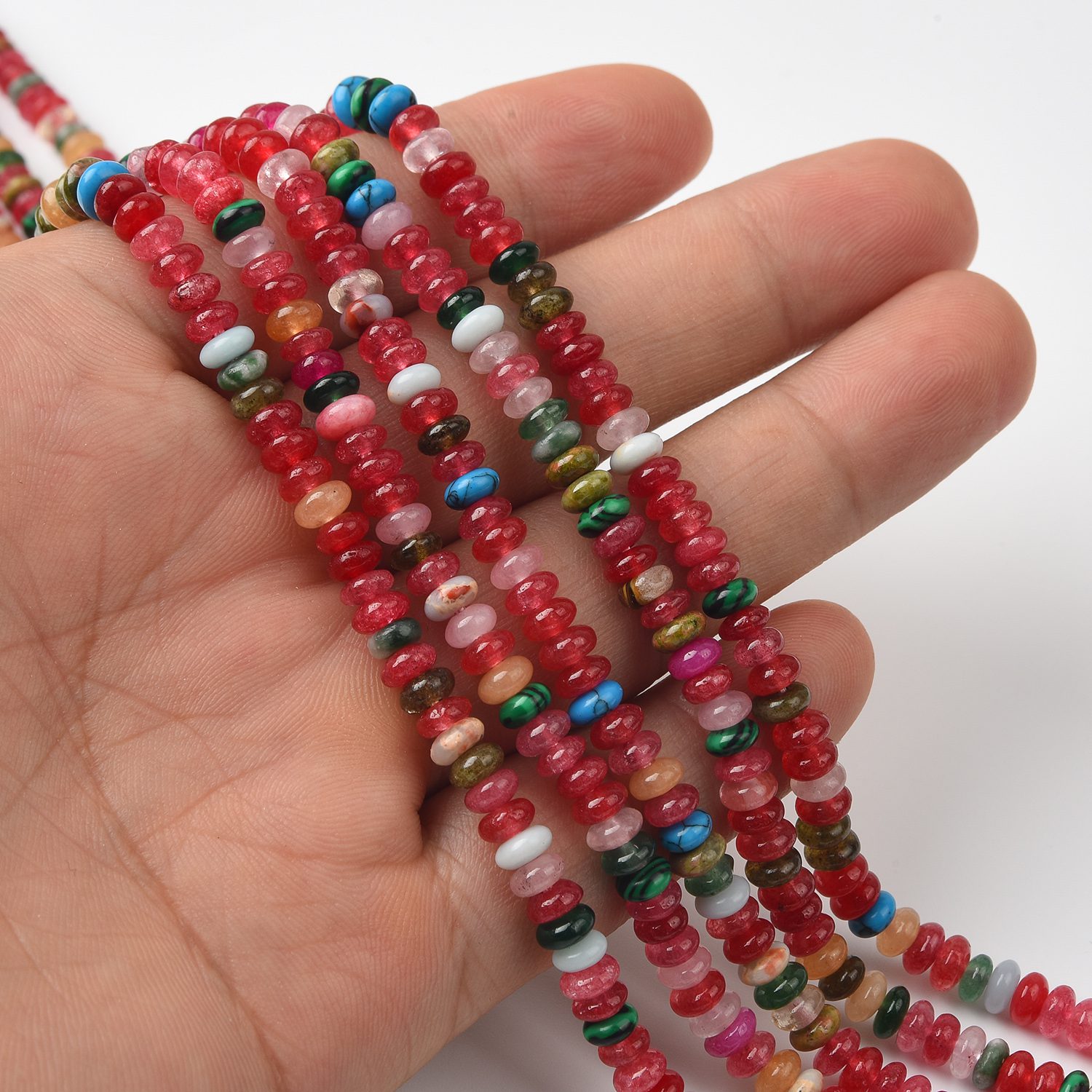 Multicolor Rondelle Mixed Stone Gemstone Beads 4x2MM Natural AAA Quality Loose Beads For DIY Jewelry Making 15.5" Full Strand GRN596 - Image 2