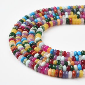 Mixed Stone Gemstone Beads Multicolor Rondelle 4x2MM Natural AAA Quality Loose Beads For DIY Jewelry Making 15.5" Full Strand GRN598