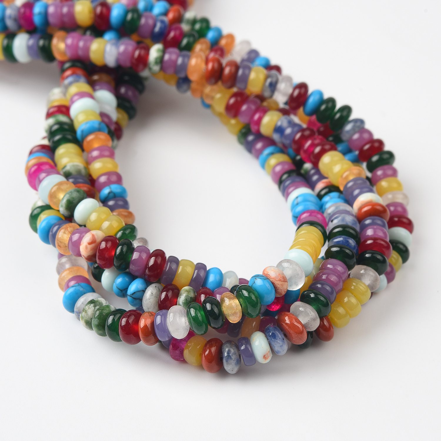 Mixed Stone Gemstone Beads Multicolor Rondelle 4x2MM Natural AAA Quality Loose Beads For DIY Jewelry Making 15.5" Full Strand GRN598 - Image 3