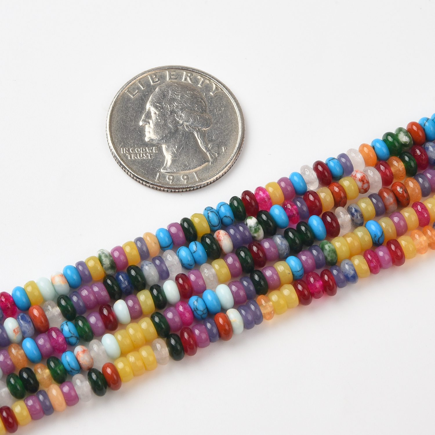 Mixed Stone Gemstone Beads Multicolor Rondelle 4x2MM Natural AAA Quality Loose Beads For DIY Jewelry Making 15.5" Full Strand GRN598 - Image 4