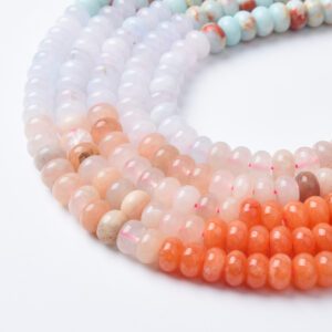 Multicolor Aqua Terra Jasper Rondelle Beads 5x8mm Smooth Imperial Jasper Natural Gemstone Strand for Jewelry Making 15.5" Full Strand GRN502