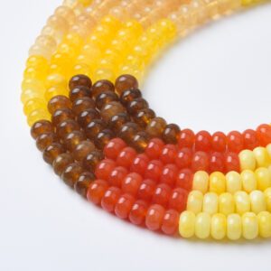 High Quality Bright Carnelian Rondelle Beads 5x8mm Smooth Natural Gemstone for Jewelry Making Supplies 15.5 Inches Full Strand GRN506