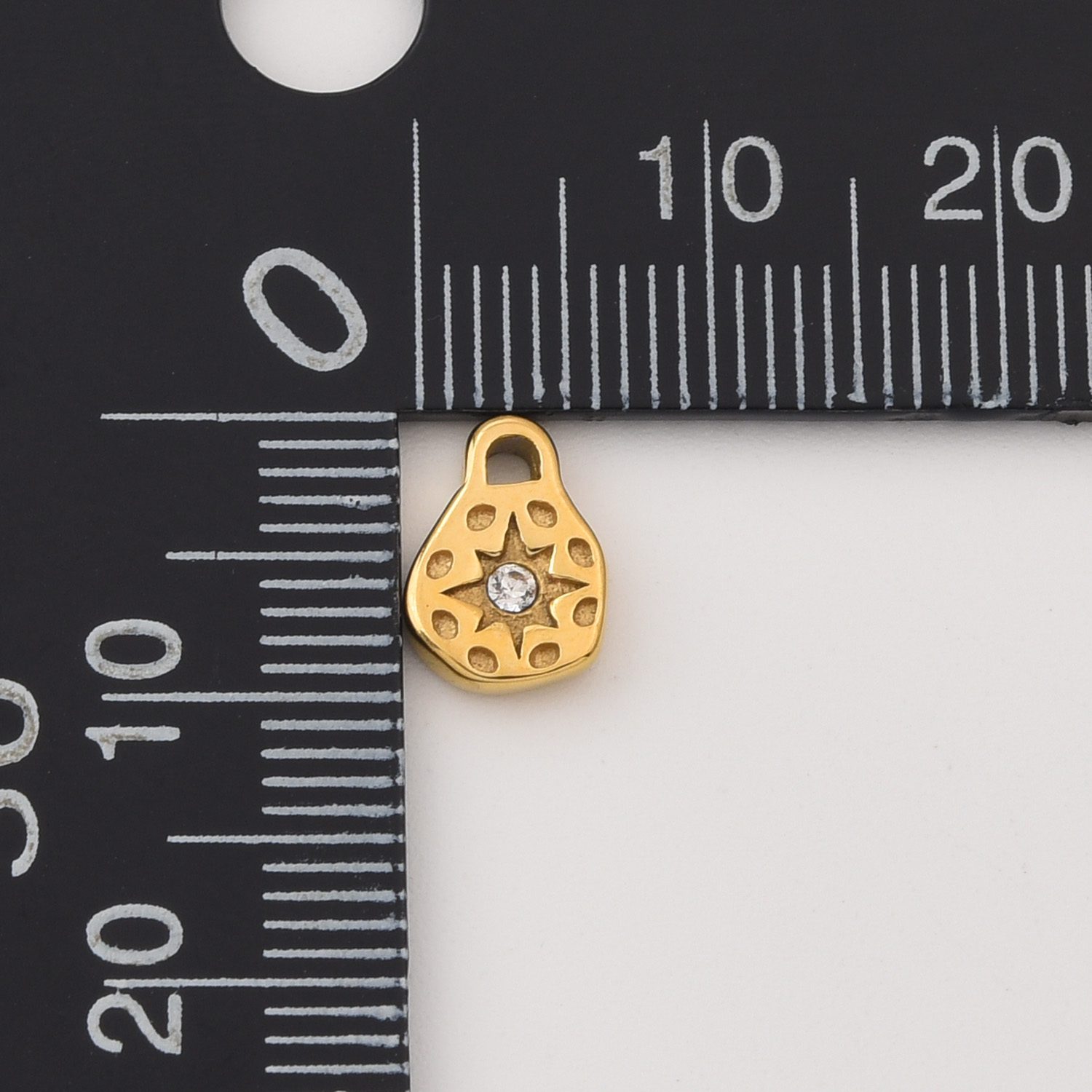 Gold Filled Starburst Charm Pendant, Stainless Steel CZ Drop Charm for DIY Necklace Bracelet Jewelry Making, Celestial Mini Charm, SCP185 - Image 3