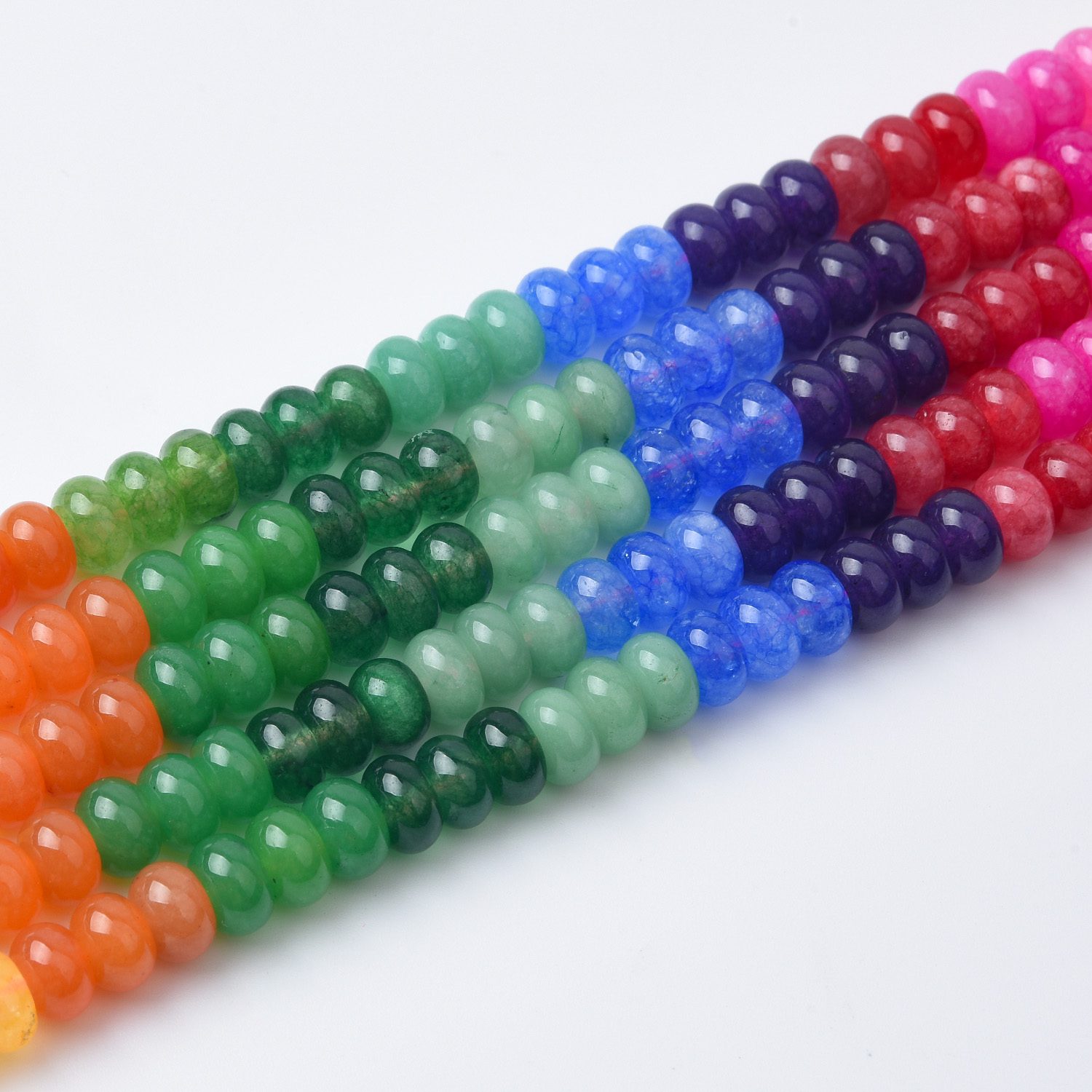 Candy Jade Rainbow Agate Rondelle Beads 5x8mmSmooth Colorful Gemstone Strand for Jewelry Making Supplies 15.5" GRN514 - Image 3