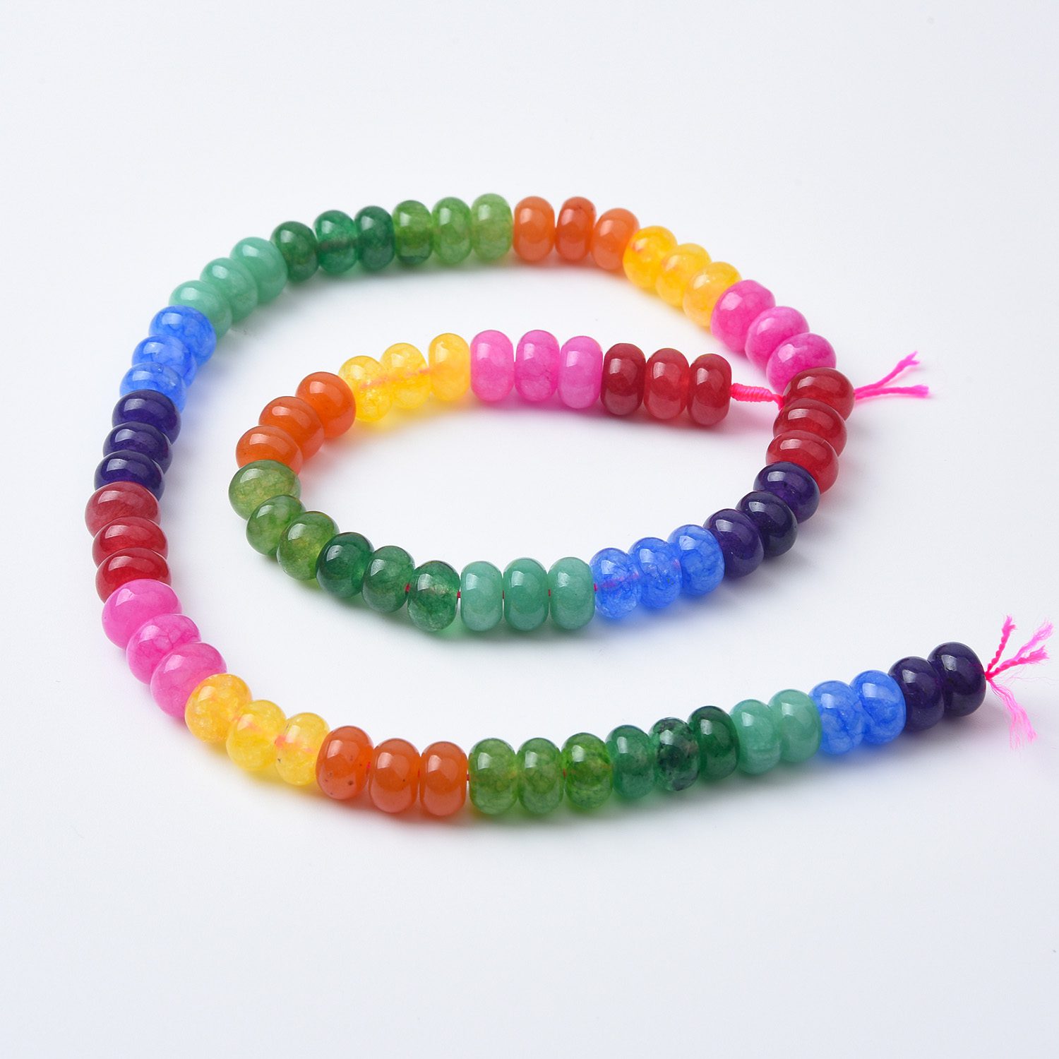 Candy Jade Rainbow Agate Rondelle Beads 5x8mmSmooth Colorful Gemstone Strand for Jewelry Making Supplies 15.5" GRN514 - Image 4