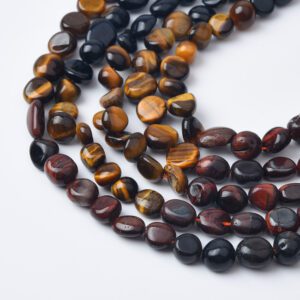 Natural Tiger Eye Chip Beads, 10mm Chip Beads, For Jewelry Making Beads, Healing Crystal Beads, Gemstone Freeform Chip Nugget Beads GRN523