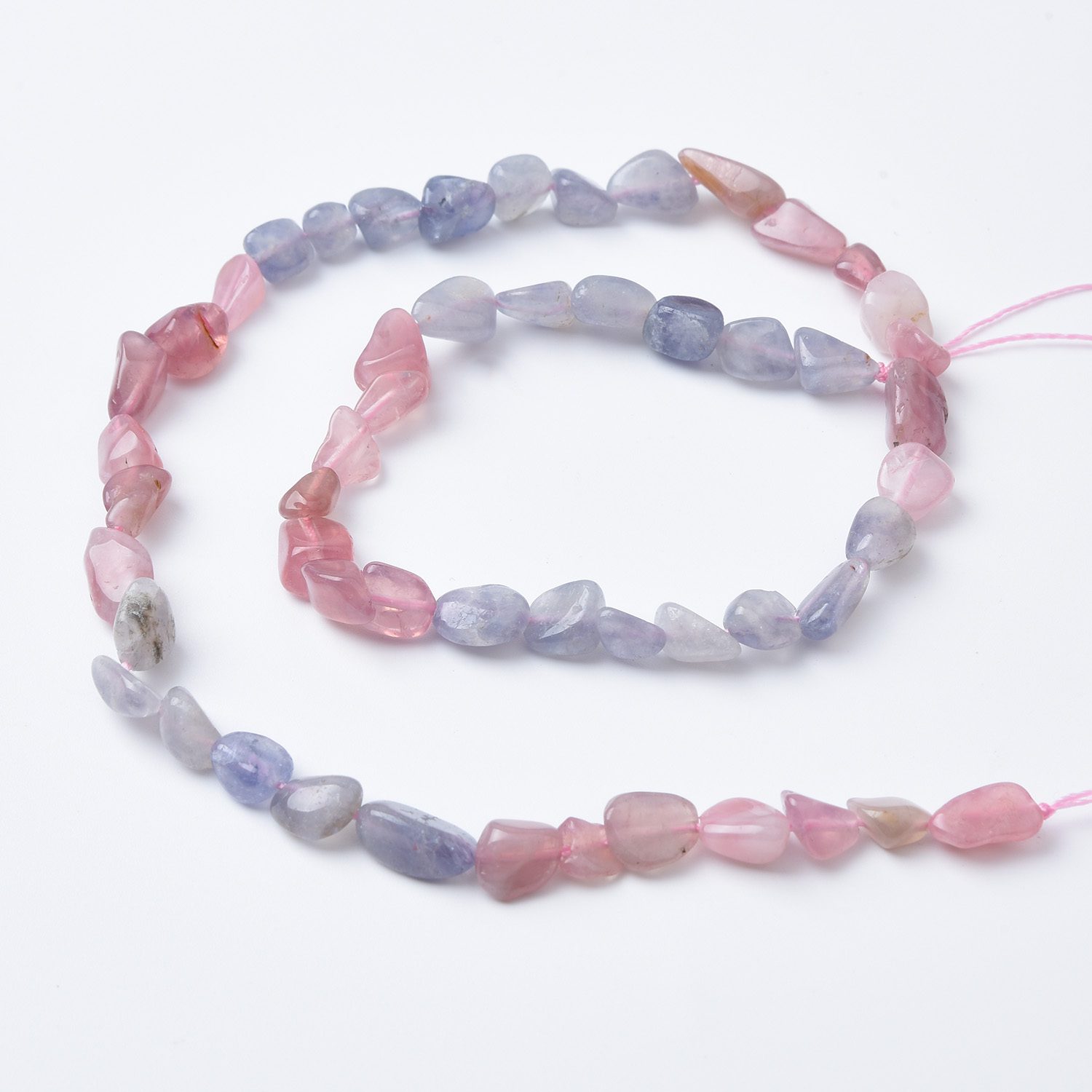 Natural Gemstone Chip Beads, 10mm Madagascar Rose Quartz Tanzanite Beads Strand, DIY Necklace Beads, For Jewelry Making 15.5" Strand GRN524 - Image 4