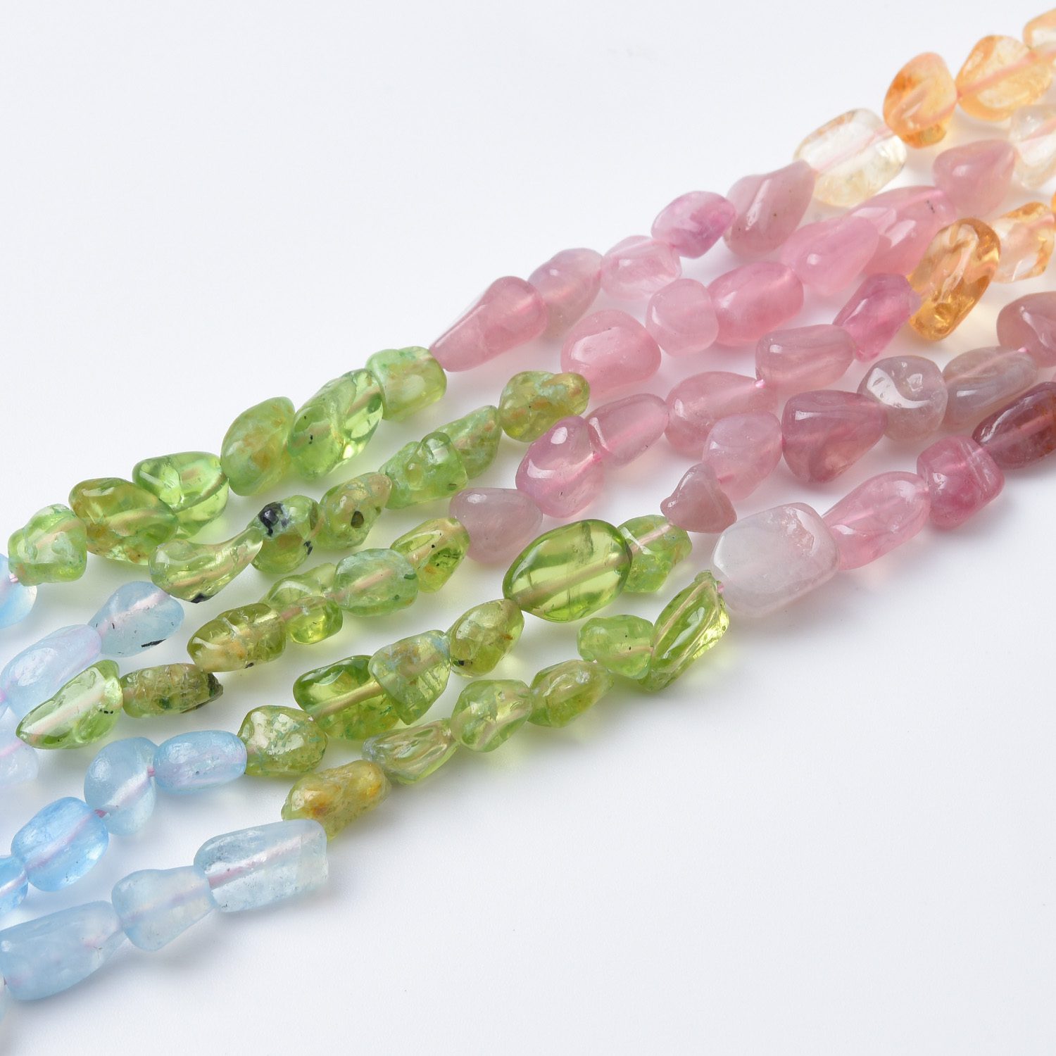 Aquamarine Peridot Citrine Chip Freeform Nugget Beads 10mm Mixed Natural Gemstone Crystal Bead Strand for Jewelry Making 15.5" Strand GRN526 - Image 3