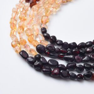 Natural Gemstone Chip Beads, 10mm Garnet Citrine Amber Chip Beads Strand, Irregular Shape DIY Bead, For Jewelry Making, Necklace Bead GRN527