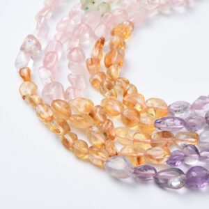 Ametrine Citrine Rose Quartz Chip Beads Strand, Natural Gemstone Chip Beads,  Irregular Shape DIY Necklace Beads, For Jewelry Making GRN528