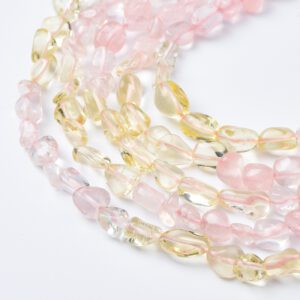 10mm Citrine Rose Quartz Chip Beads Strand, Natural Gemstone Chip Bead, Irregular Shape DIY Beads, For Jewelry Making, Necklace Beads GRN531