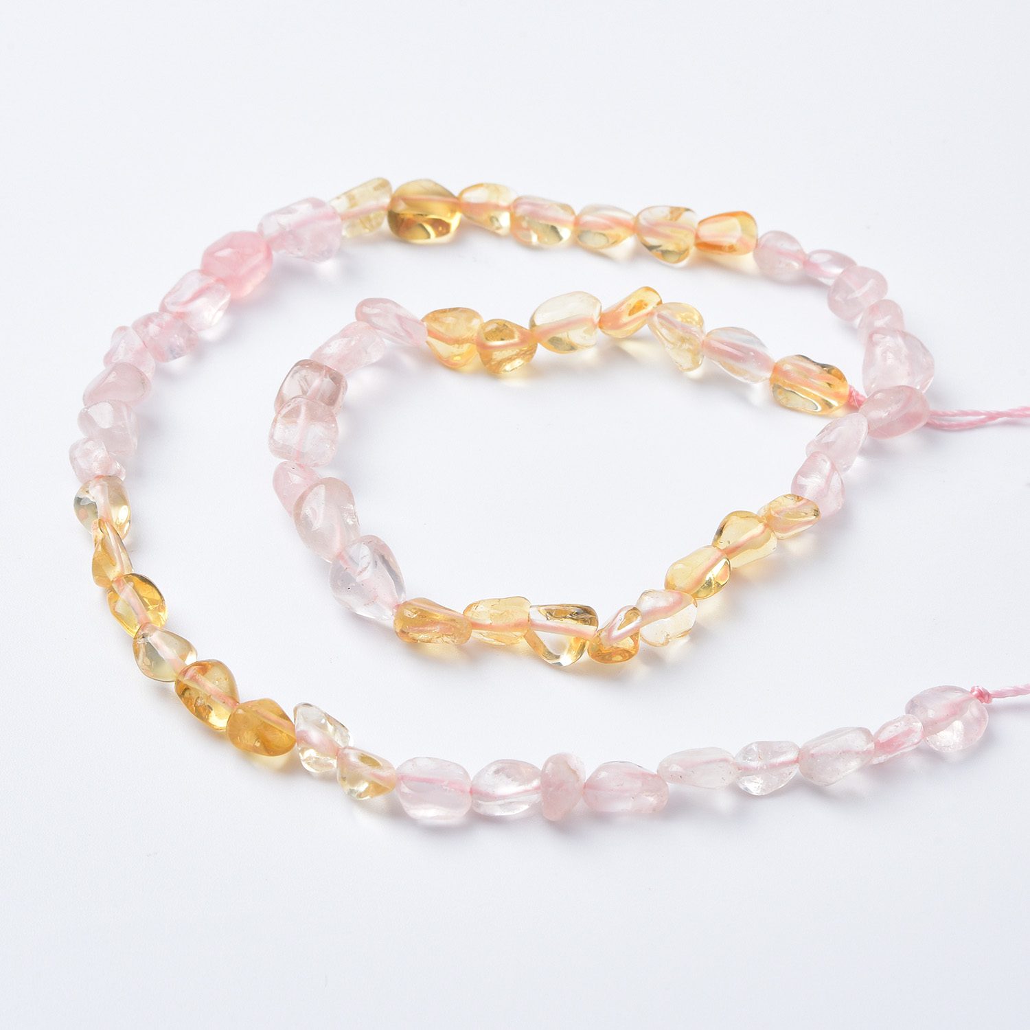 Citrine Rose Quartz Chip Beads 10mm Natural Gemstone Nugget Beads Freeform Shape for DIY Jewelry Making Supplies 15.5" Full Strand GRN532 - Image 4
